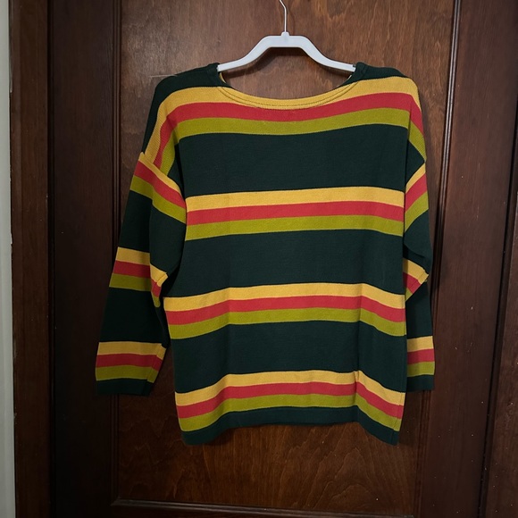 Vintage United Colors of Bennington Aztec Print Cotton Sweater - Picture 4 of 5